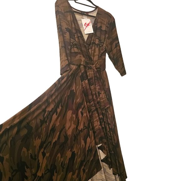 NWT | Fabulous | HTF | Hi/Lo Camo | V-Neck Maxi | Elasticized waist | Size: 3XL - Picture 1 of 15